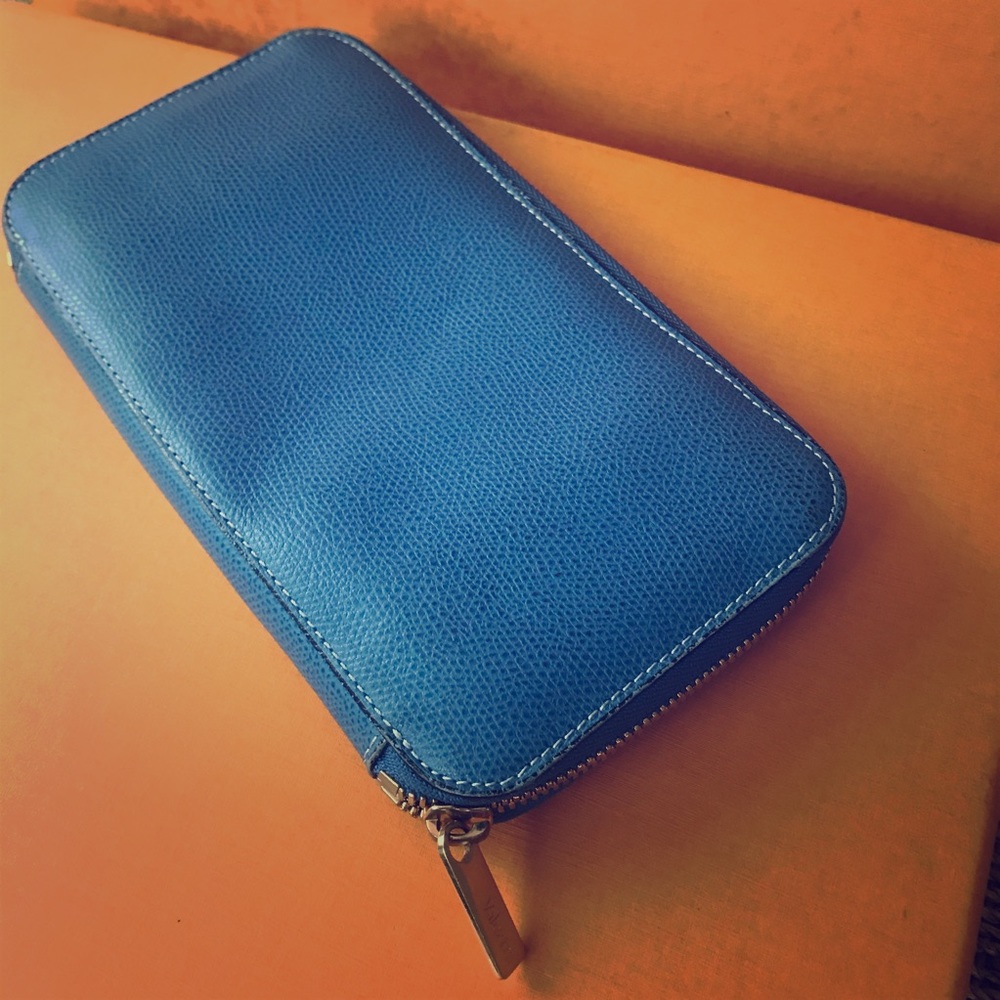 Valextra Italian Leather wallet in‎ blue